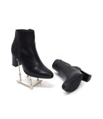 Ghete dama din piele naturala - Negru Box cu Sarpe Negru - GX31 NBSN