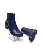 Ghete dama din piele naturala - Bleumarin box cu croco - GX51 BBC