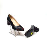 Pantofi dama din piele naturala - Negru Box cu Patratele Colorate - A3 NBPC