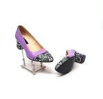 Pantofi dama din piele naturala - Lila cu Triunghiuri - A5 LT