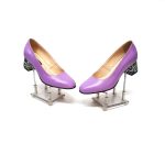 Pantofi dama din piele naturala - Lila cu Triunghiuri - A6 LT