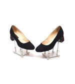 Pantofi dama din piele naturala - Negru Antilopa cu Patratele Colorate - A6 NAPC