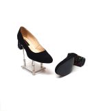 Pantofi dama din piele naturala - Negru Antilopa cu Patratele Colorate - A6 NAPC