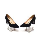 Pantofi dama din piele naturala - Negru Antilopa cu Patratele Colorate- R7 NAPC