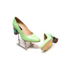 Pantofi dama din piele naturala - Vernil cu Pictura Verde- R7 VPV