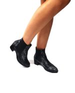 Botine dama din piele naturala - Sarpe Negru - E01 SN