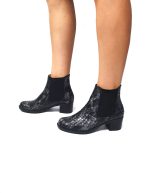 Botine dama din piele naturala - Sarpe Negru - E01 SN