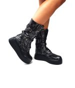 Bocanci dama din piele naturala - Sarpe Negru - BC37 SN