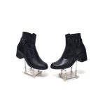 Ghete dama din piele naturala -Negru Box cu Sarpe Negru - GX52 NBSN
