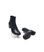 Ghete dama din piele naturala -Negru Box cu Sarpe Negru - GX52 NBSN