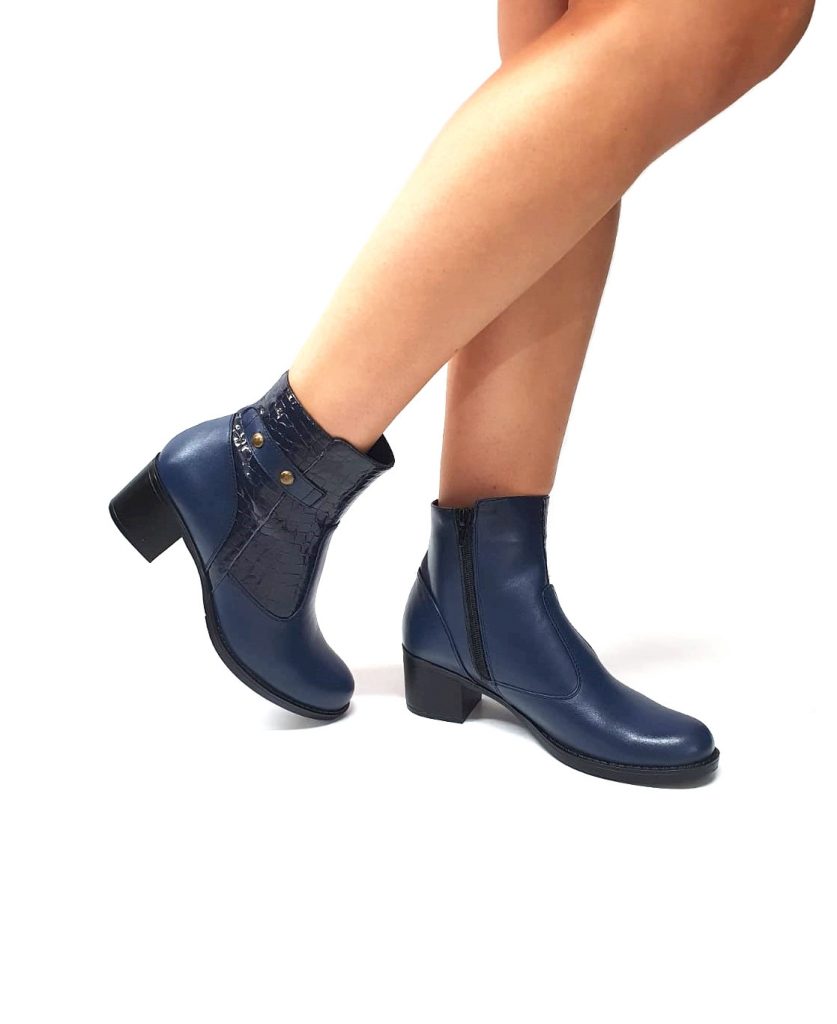 Ghete dama din piele naturala -Blu Box cu Croco - GX53 BBC