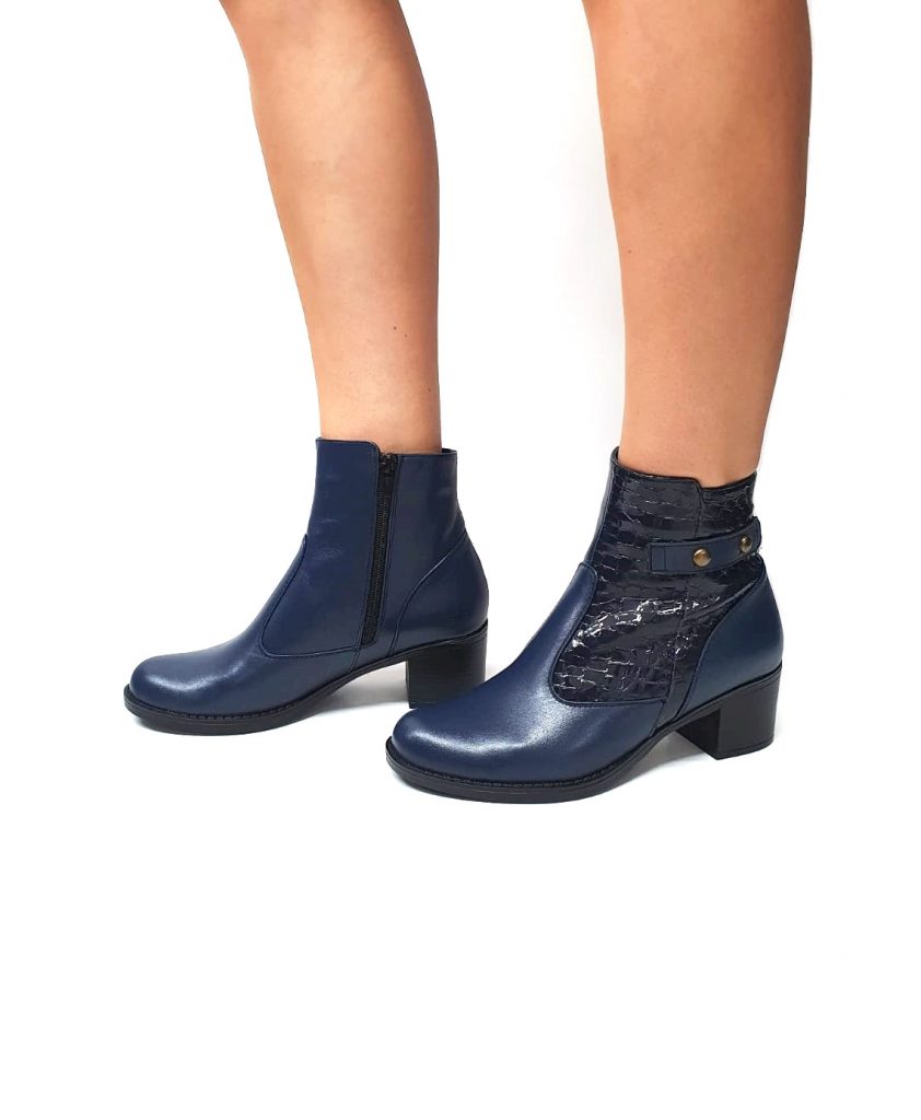 Ghete dama din piele naturala -Blu Box cu Croco - GX53 BBC
