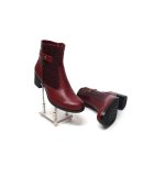 Ghete dama din piele naturala -Bordo Box cu Croco - GX53 BoBC