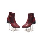 Ghete dama din piele naturala -Bordo Box cu Croco - GX53 BoBC