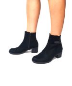 Ghete dama din piele naturala - Negru Box Bufu - GX52 NBB