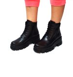 Bocanci dama din piele naturala - Negru Box - BC35 NB