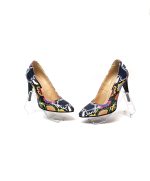 Pantofi dama stileto din piele naturala - Croco Colorat - 2691 CC