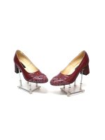Pantofi dama din piele naturala - Bordo Box + Pietre Bordo - 03 BBPB