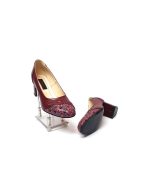 Pantofi dama din piele naturala - Bordo Box + Pietre Bordo - 03 BBPB