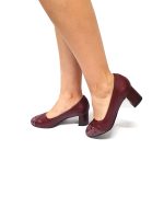 Pantofi dama din piele naturala - Bordo Box + Pietre Bordo - 03 BBPB