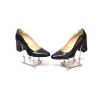 Pantofi dama din piele naturala - Negru Box cu Patratele Colorate - R9 NBPC