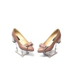 Pantofi dama din piele naturala - Cappuccino cu Patratele Multicolore- A12 CPM