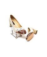 Pantofi dama din piele naturala - Bej Sidef cu Traditional Maro - 03 BSTM