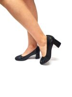 Pantofi dama din piele naturala - Negru Box cu Negru 3D - 03 NBN3D