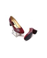 Pantofi dama din piele naturala - Bordo Antilopa cu Pietre Bordo - 208 BAPB
