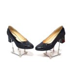 Pantofi dama din piele naturala - Negru box cu Lac si Sarpe Negru - 208 NLSN