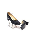 Pantofi dama din piele naturala - Negru box cu Lac si Sarpe Negru - 208 NLSN