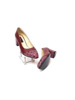 Pantofi dama din piele naturala - Bordo cu Pietre Bordo - A3 BPB