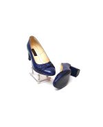Pantofi dama din piele naturala - Bleumarin cu Straveziu - A13 BS