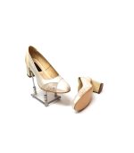 Pantofi dama din piele naturala - Bej Sidef cu Firicel si Lac Nude - C33 BSFLN