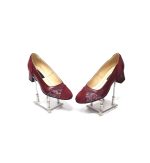 Pantofi dama din piele naturala - Bordo Box cu Antilopa si Pietre Bordo - C33 BBAPB