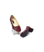 Pantofi dama din piele naturala - Bordo Box cu Antilopa si Pietre Bordo - C33 BBAPB