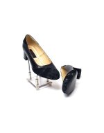Pantofi dama din piele naturala - Negru Box cu Antilopa si 3D - C44 NBA3D