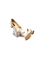 Pantofi dama din piele naturala - Bej sidef cu firicel auriu - 505 BSFA