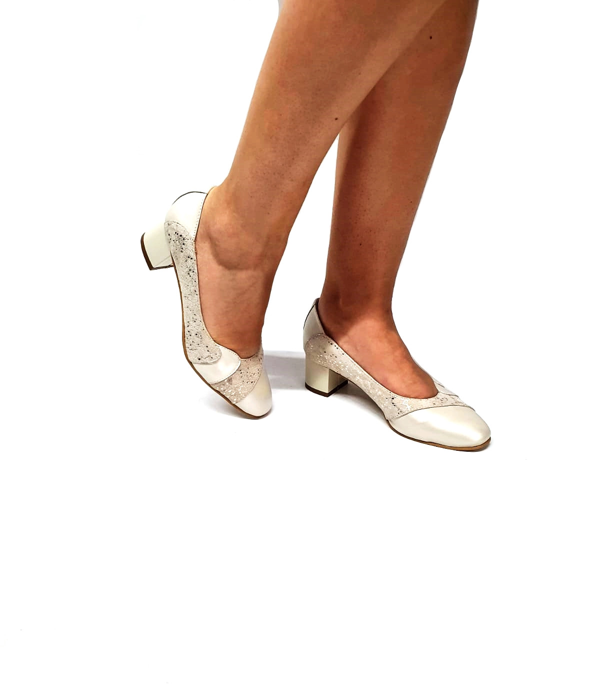 Pantofi dama din piele naturala - Bej sidef cu firicel auriu - 505 BSFA Pantofi dama din piele naturala - Bej sidef cu firicel auriu - 505 BSFA
