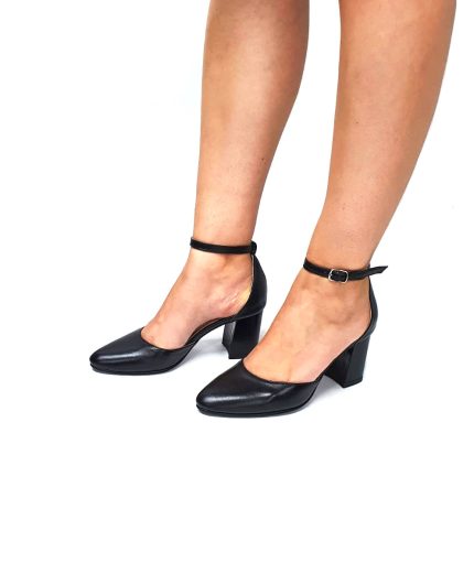 Sandale dama din piele naturala Negru box- D14 NB
