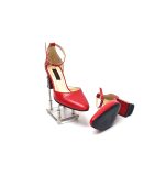 Sandale dama din piele naturala Rosu box- D14 RB