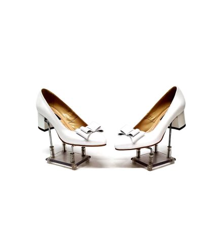 Pantofi dama din piele naturala -Alb sidef - A12 AS