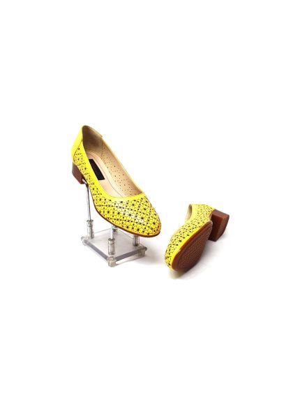 Pantofi dama din piele naturala -Galben - T18 G