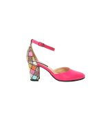 Sandale dama din piele naturala Roz cu patratele 3D - D14 RP3D