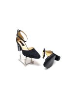 Sandale dama din piele naturala Sarpe negru - D14 SN