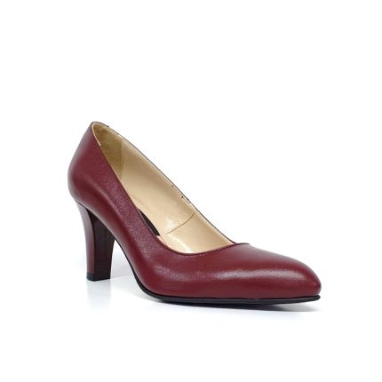 Pantofi dama din piele naturala - Bordo Box  - A28 BOB
