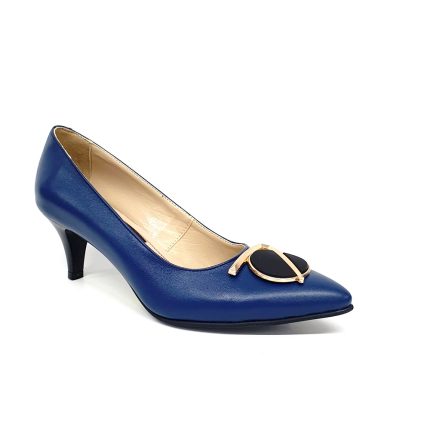 Pantofi dama din piele naturala - Bleumarin- A24 BL