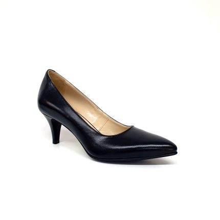 Pantofi dama din piele naturala - NEGRU BOX - A19 NB
