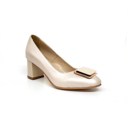 Pantofi dama din piele naturala - Bej Sidef- A23 BS