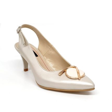 Sandale dama din piele naturala - Bej Sidef - D23 BS